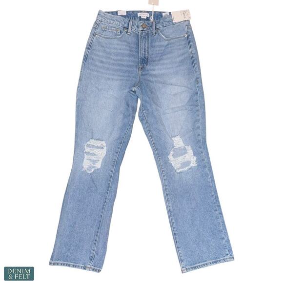 Good American Good Boy High Rise Distressed Straight Leg Jeans Blue Size 6/28 - Picture 2 of 8